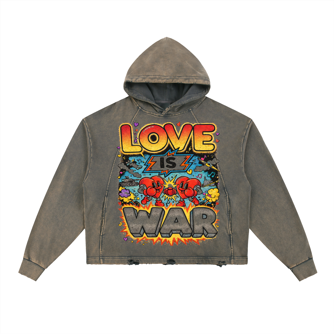 Love is War Cropped Hoodies