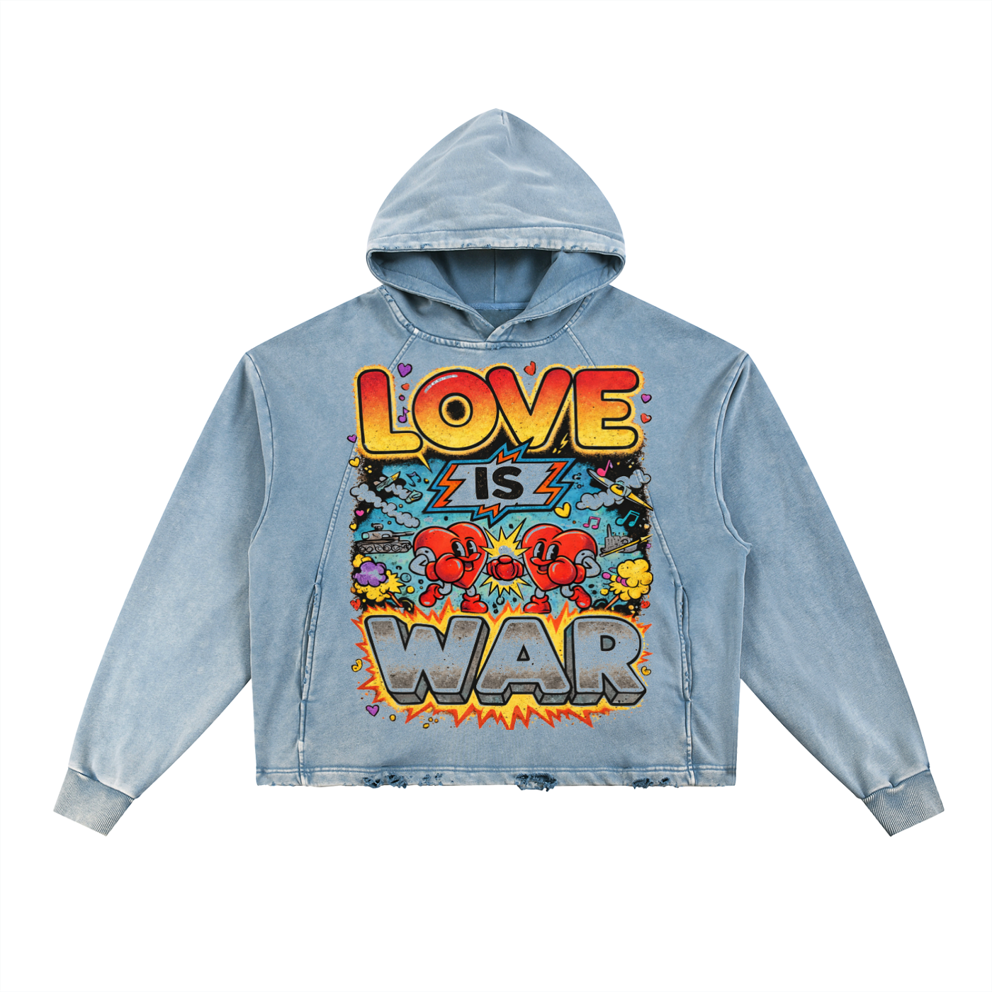 Love is War Cropped Hoodies
