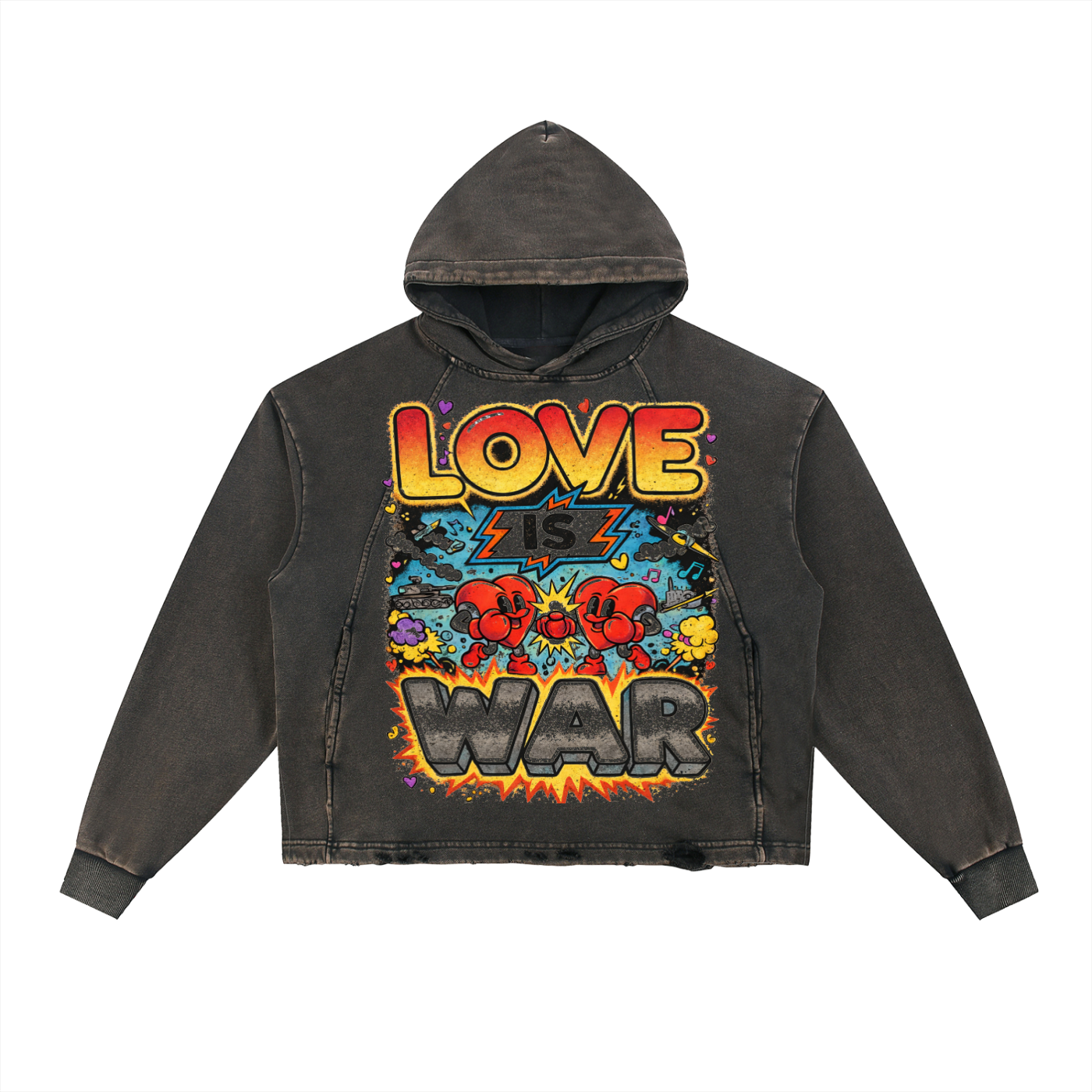 Love is War Cropped Hoodies