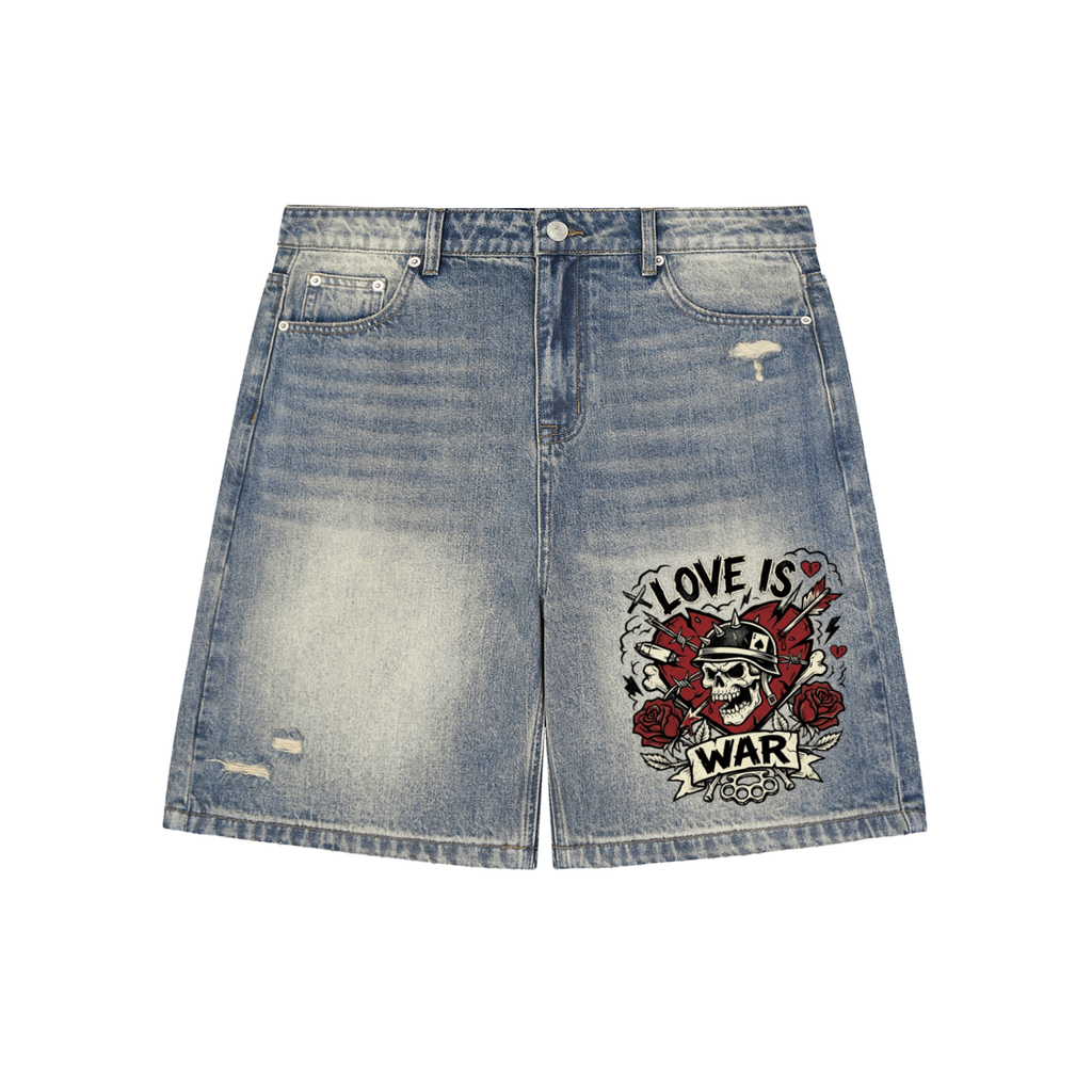 Faded Love is War Baggy Shorts