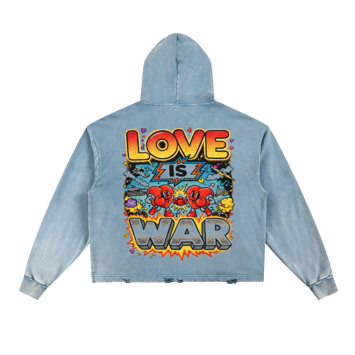 Love is War Cropped Hoodies