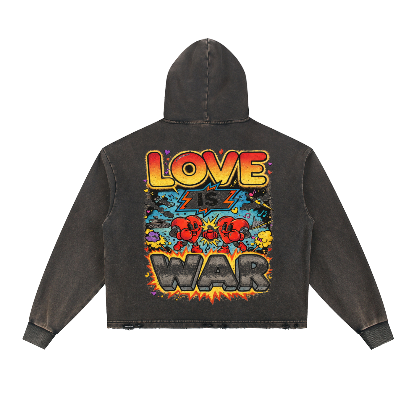 Love is War Cropped Hoodies